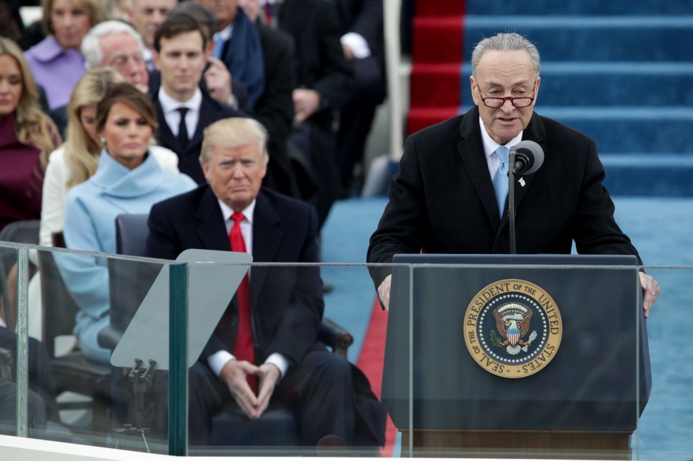 Senate Minority Leader Charles Schumer and President Donald Trump.