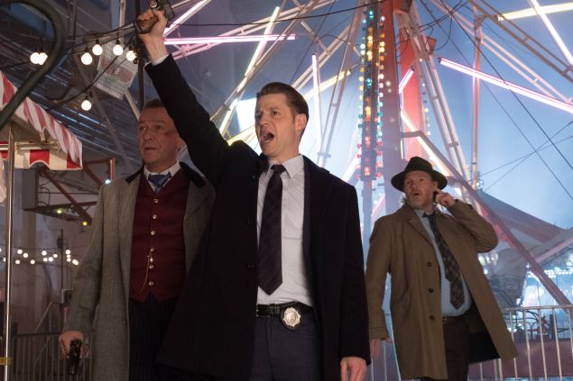 Sean Pertwee as Alfred Pennyworth, Ben McKenzie as Jim Gordon and Donal Logue as Harvey Bullock.