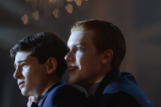 David Mazouz as Bruce Wayne and Cameron Monaghan as Bruce Wayne.