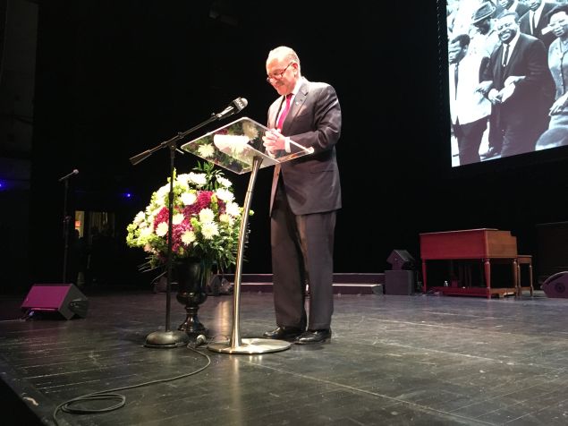 Senate Minority Leader Charles Schumer speaks at the Dr. Martin Luther King, Jr. celebration at the Brooklyn Academy of Music.
