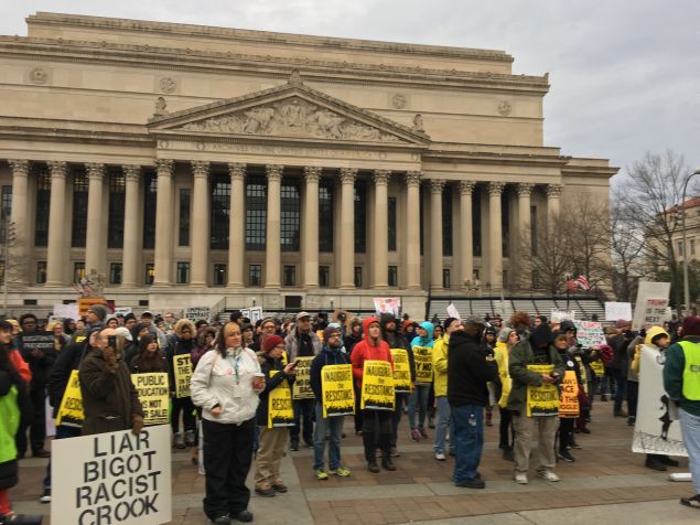 ANSWER Coalition protest at the Navy Memorial.