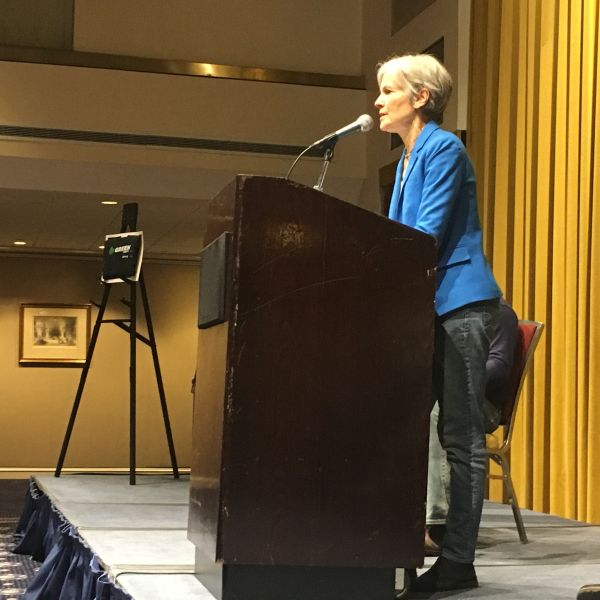 Dr. Jill Stein, the 2016 Green Party presidential candidate, spoke at the Occupy Inauguration "Inaugurate the Resistance" event. 