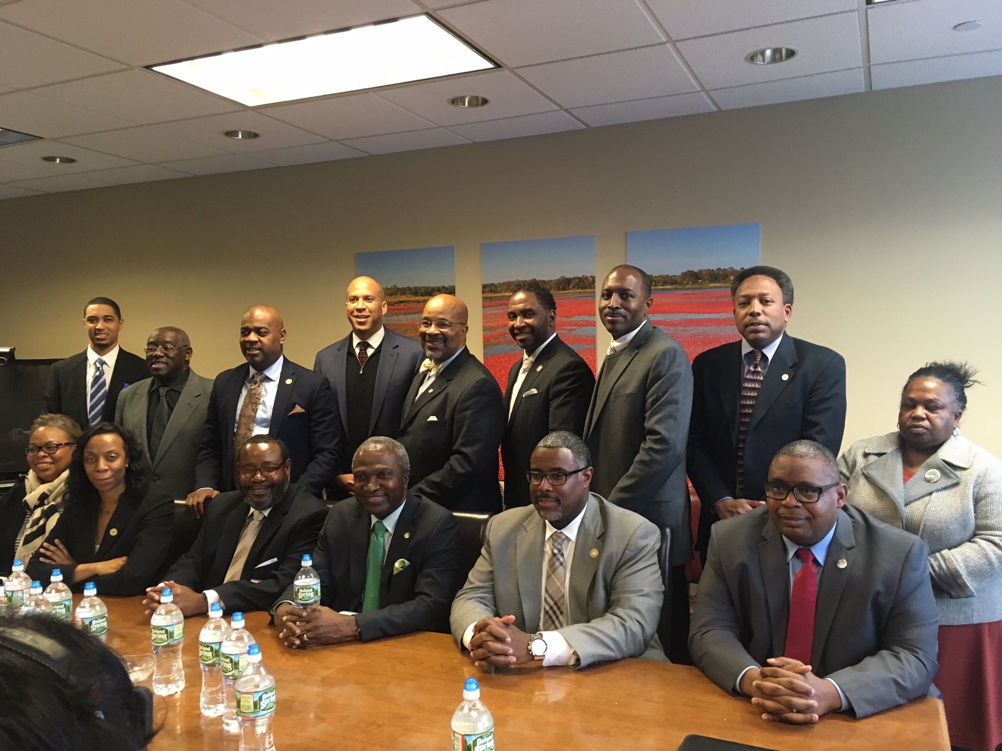 Booker held a discussion with members of the New Jersey Black Mayors Alliance for Social Justice.