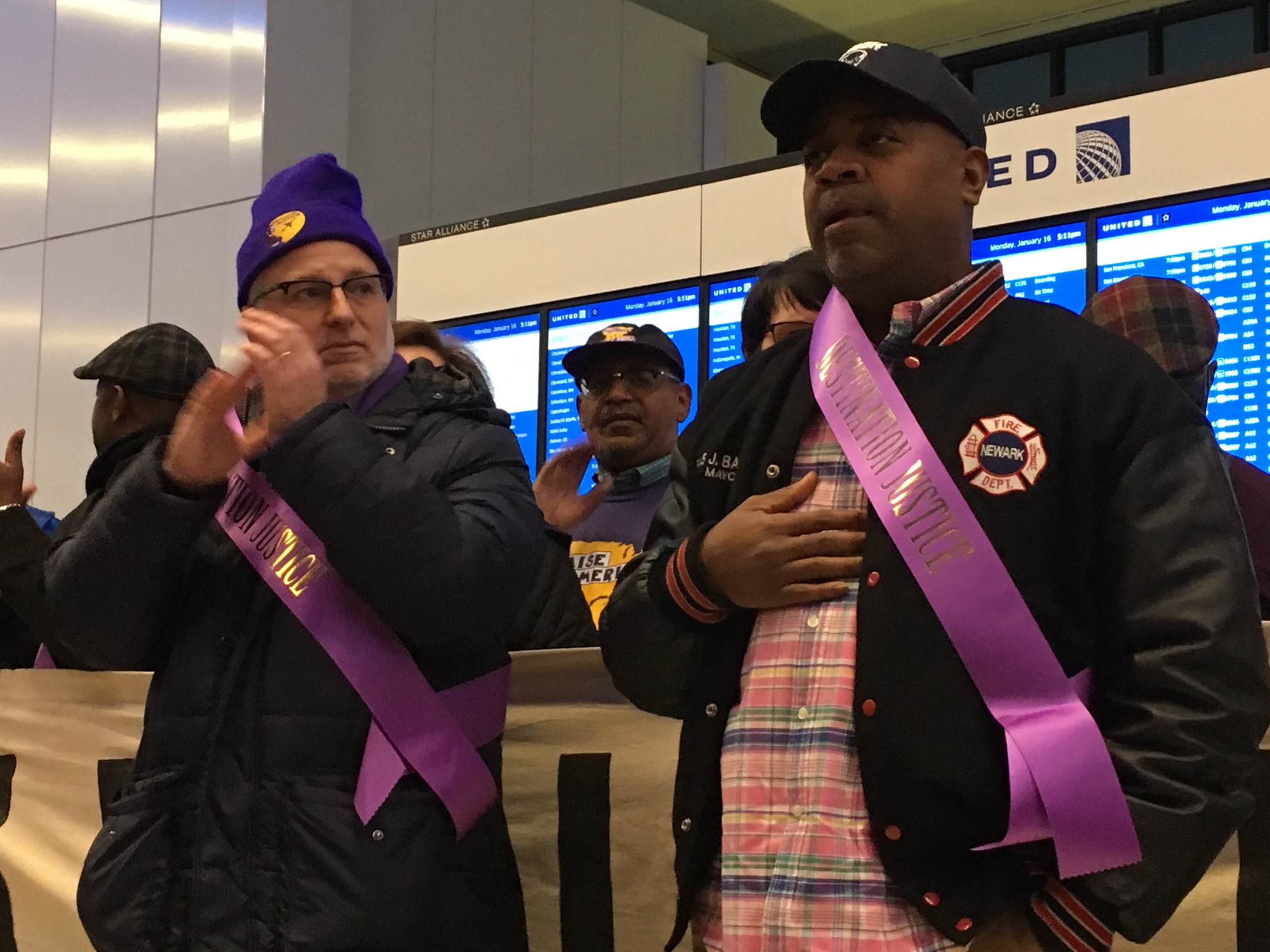 Baraka (right) with 32BJ SEIU NJ Director Kevin Brown