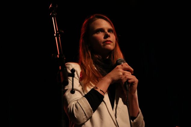 Cassandra Jenkins leads the band through a sobering rendition of "In My Secret Life"
