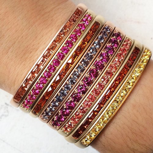 A stack of bangles from Jane Taylor.