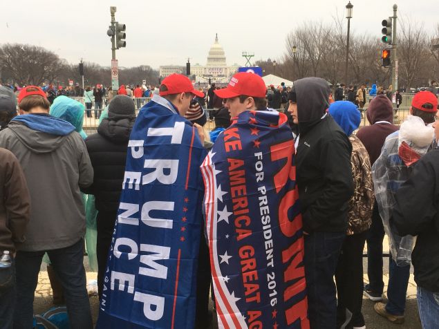 Trump supporters on the National Mall