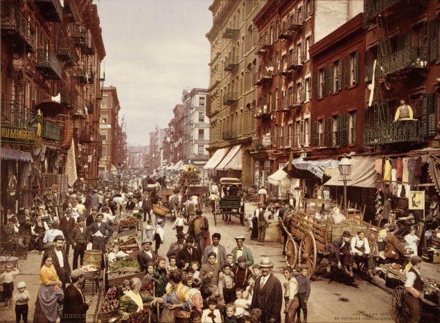 Mulberry Street, Manhattan, c. 1900.