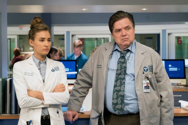 Rachel DiPillo as Sarah Reese and Oliver Platt as Daniel Charles.