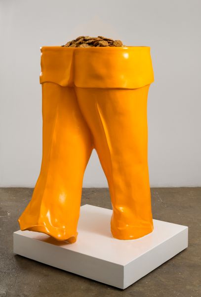 Rubell's Vessel, 2017, is inspired by Hillary Clinton's iconic pantsuits and popular cookie recipe.
