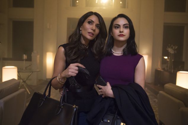 Marisol Nichols as Hermione and Camila Mendes as Veronica.
