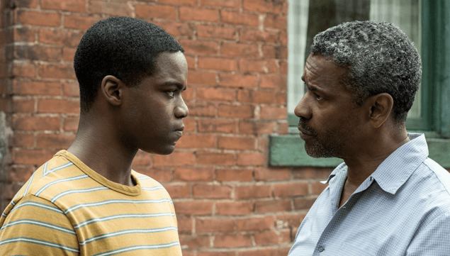 Jovan Adepo and Denzel Washington in Fences.