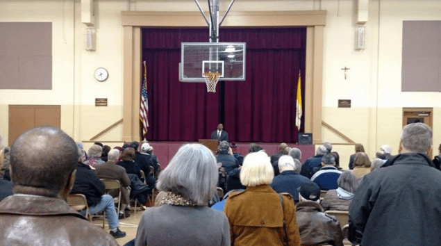 Monmouth County Democrats gather to elect a new chairman.