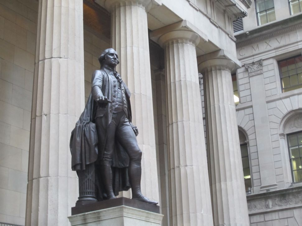 Statue of George Washington at Federal Hall.