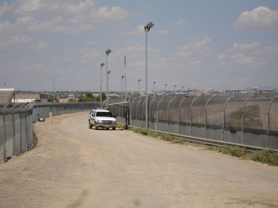 The U.S. Mexico border fence.
