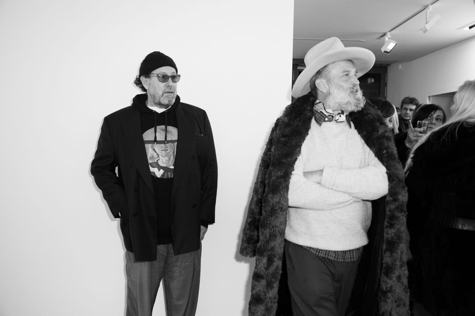 Julian Schnabel, Robert Rabensteiner at the opening celebration for "Age of Ambiguity."