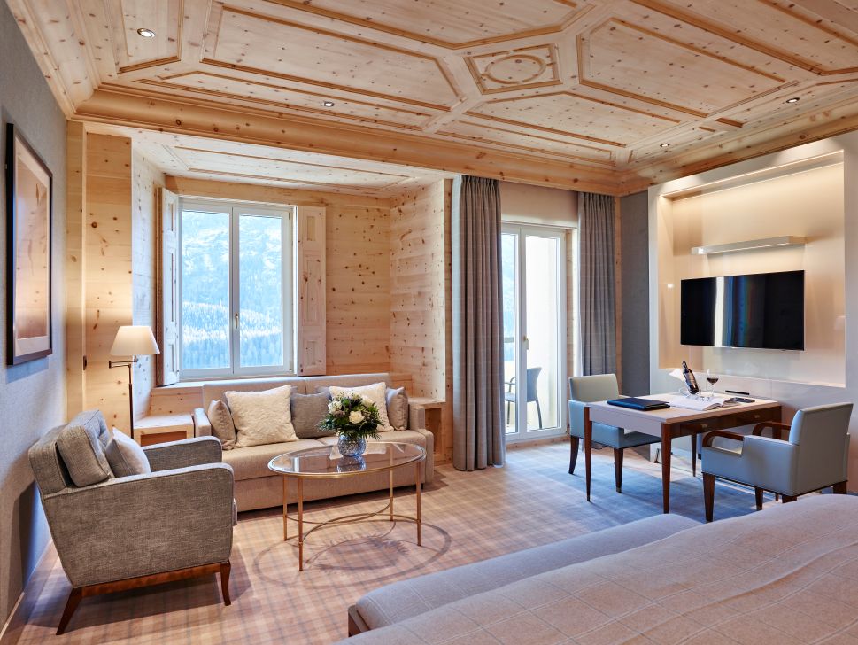 A Pierre-Yves Rochon-designed suite at The Kulm Hotel.