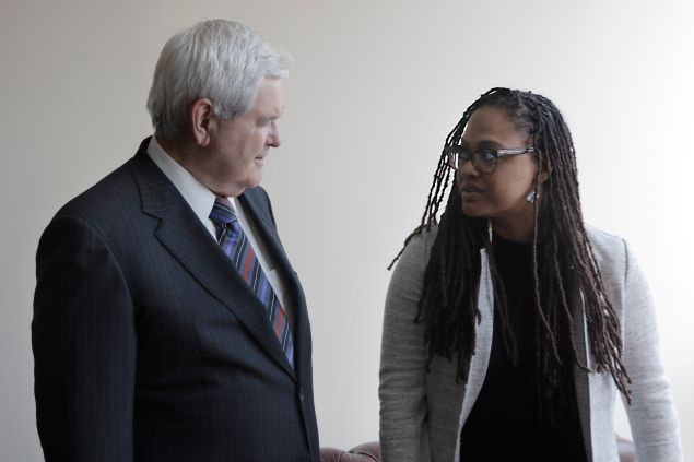 Newt Gingrich and Ava DuVernay behind-the-scenes of 13th.