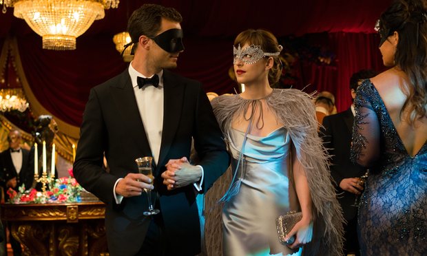Jamie Dornan and Dakota Johnson in Fifty Shades Darker.