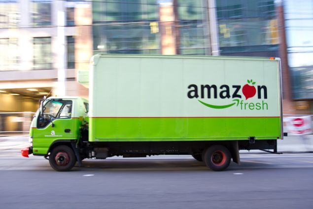 An Amazon Fresh truck.