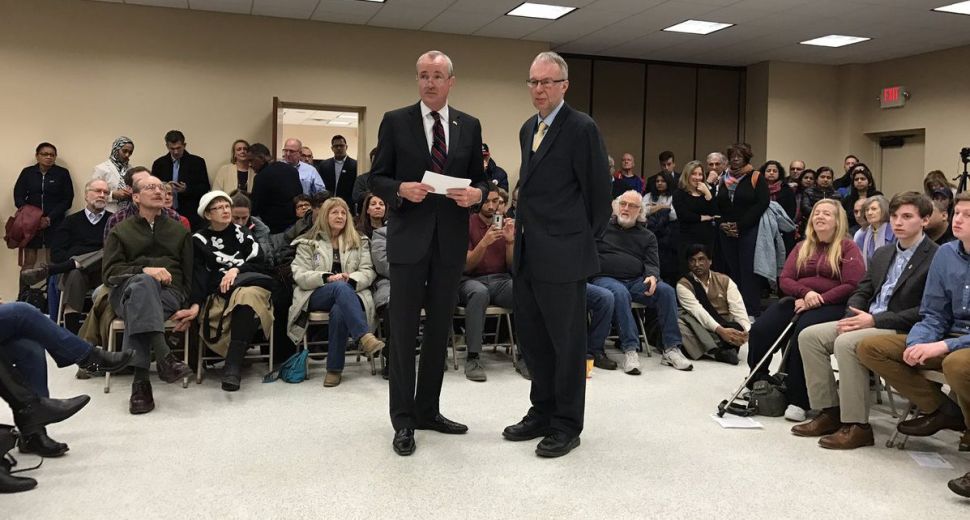 Phil Murphy and Levi Sanders at an event in N.J. earlier this year.