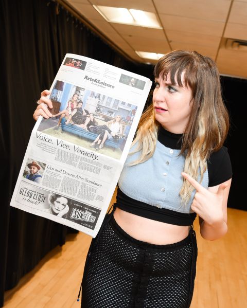 Creator Lena Dunham pulls a face at the New York Times' feature on Girls.