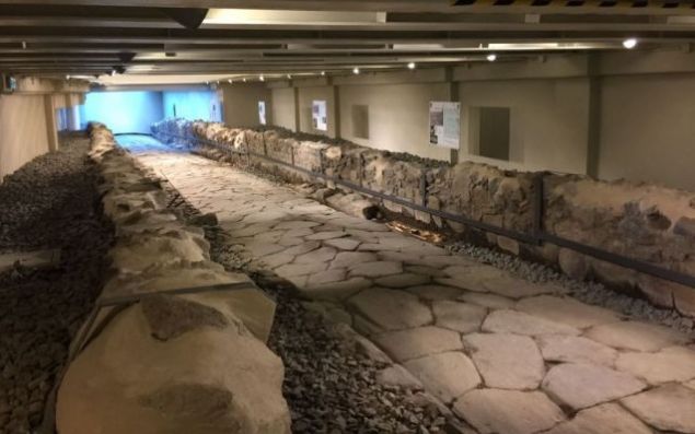 A 2,000-year-old stretch of Roman Road, which connects to the famous Appian Way, is accessible to restaurant-goers at Rome's Frattocchie McDonald's.