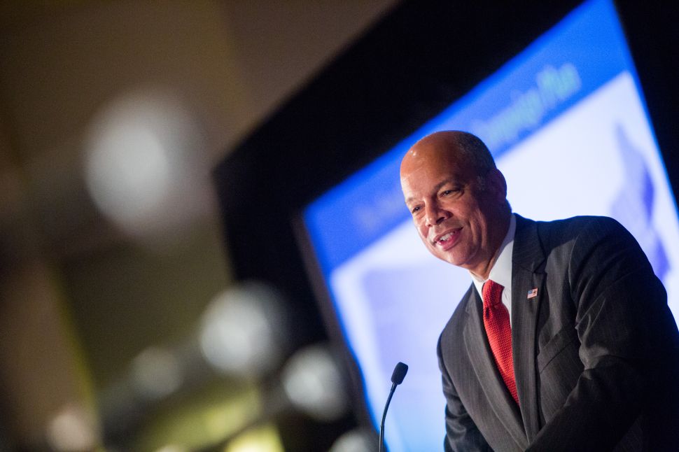 WASHINGTON, DC - OCTOBER 5:  Secretary of Homeland Security Jeh Johnson speaks during the Association of U.S. Army Annual Meeting on October 5, 2016, in Washington, D.C.