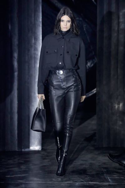 Kendall Jenner wears an all-black Alexander Wang look.