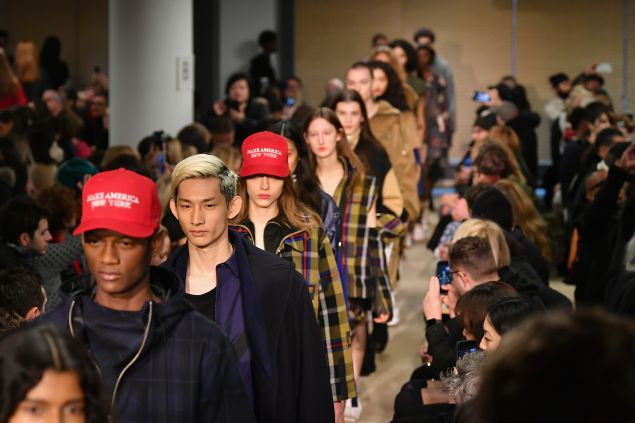 NEW YORK, NY - FEBRUARY 12: Models walk the runway for the Public School collection during, New York Fashion Week: Photo by Slaven Vlasic/Getty Images)