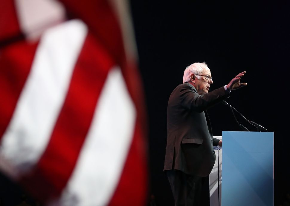 Sen. Bernie Sanders delivers a speech on February 27, 2017.