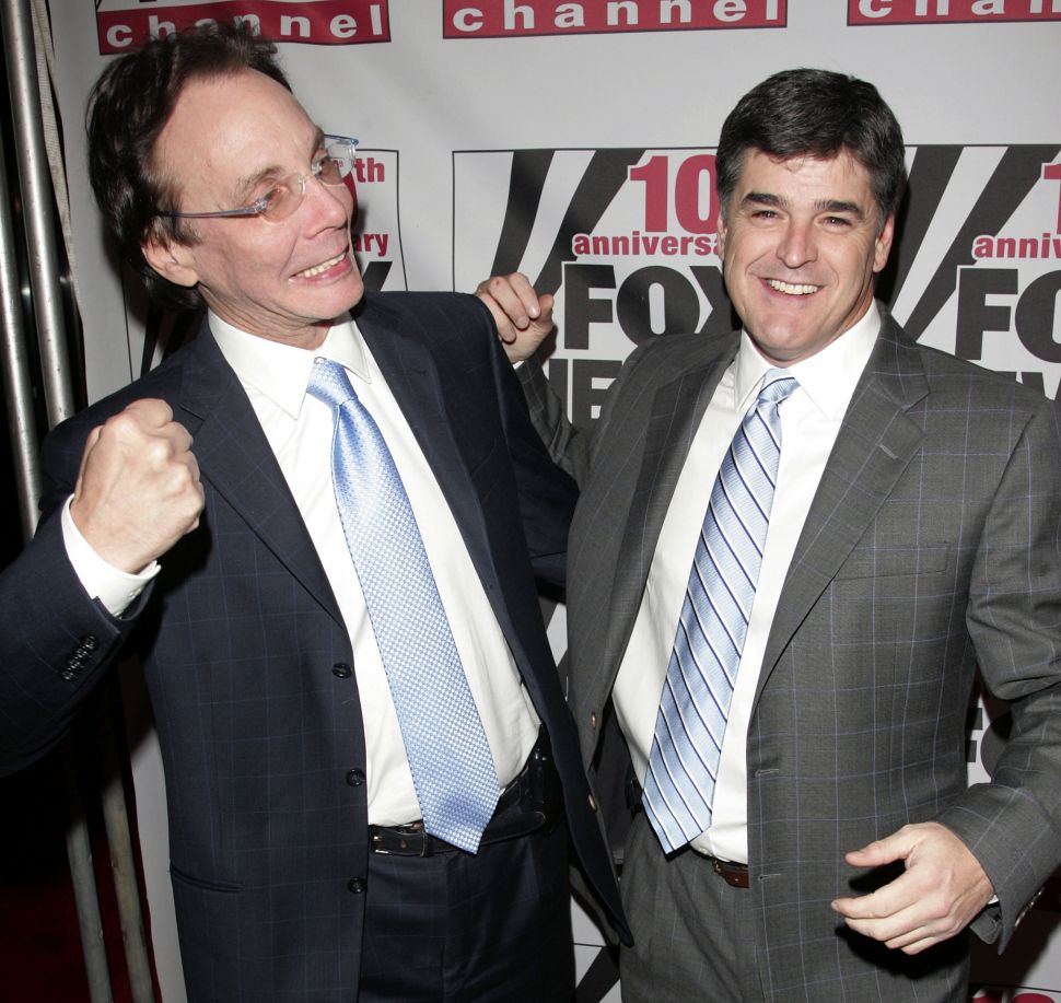Alan Colmes and Sean Hannity attend the Fox News Channel 10th Anniversary celebration on October 4, 2006 in New York City.
