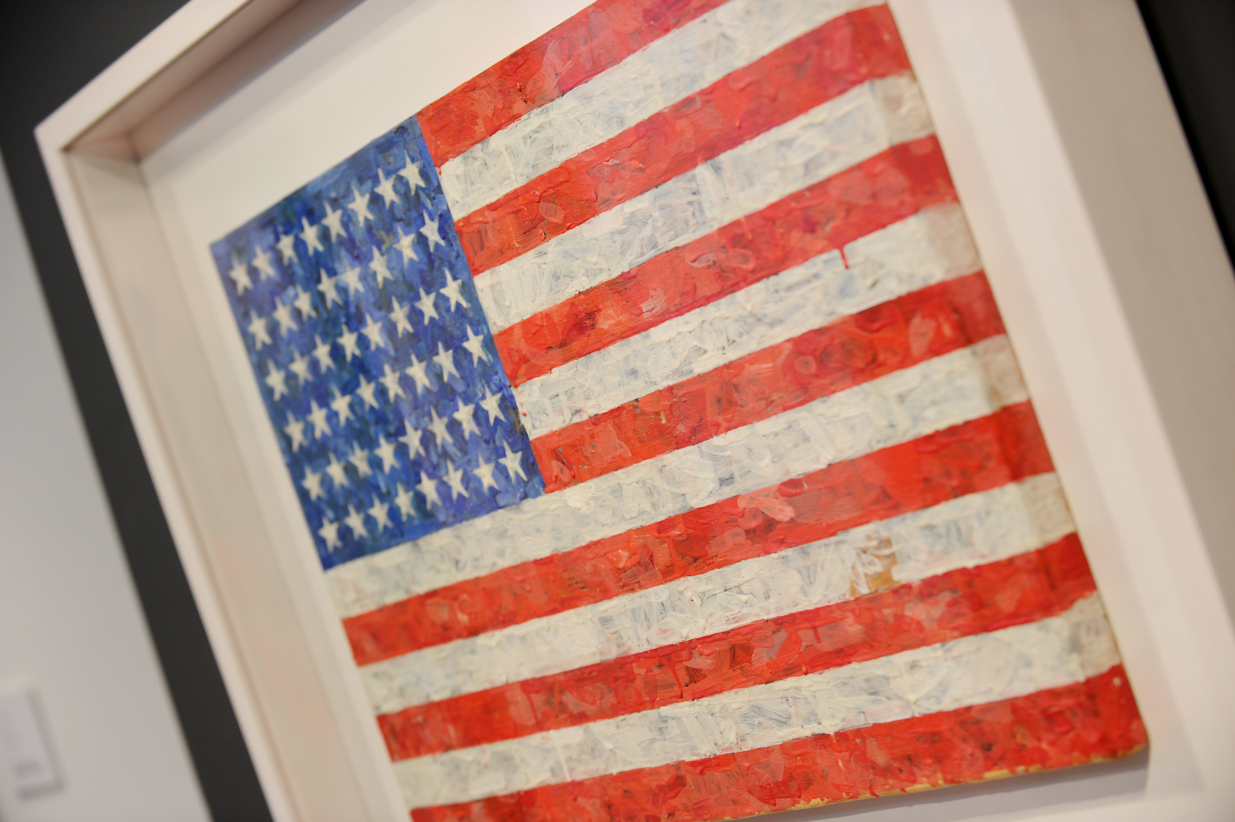 Jasper Johns' 'Flag', 1960-66, estimated at USD 10 million to 15 million, on display May 7, 2010 at Christie's in New York.