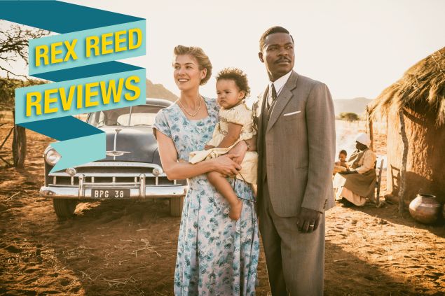 Rosamund Pike as Ruth Williams and David Oyelowo as Seretse Khama.