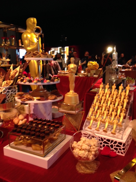 Chef Wolfgang Puck is providing numerous desserts, with the most popular being the 24-karat-gold chocolate Oscars