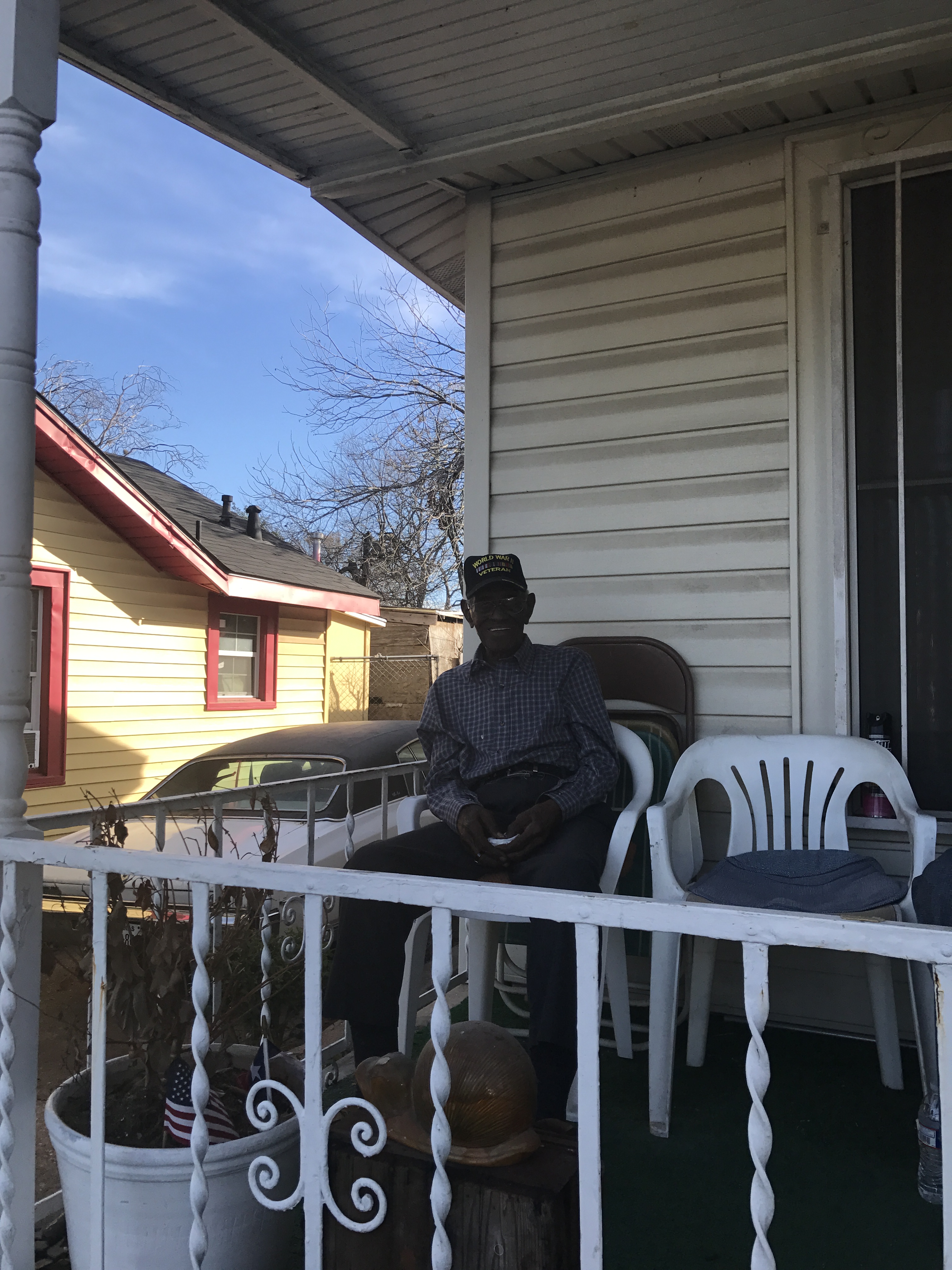 Richard on his porch.