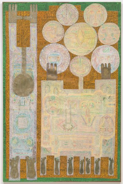 Charles Hossein Zenderoudi (Iranian, born 1937) K+L+32+H+4.