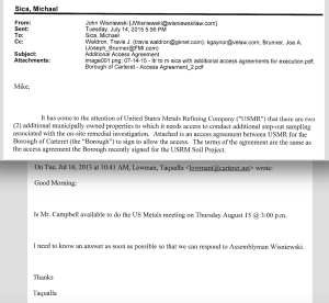 Documents obtained by PolitickerNJ detail Wisniewski's representation of U.S. Metals, as well as the incongruence of various Carteret employees referring to him as 'Assemblyman' even while dealing with Wisniewski in his capacity as the private attorney for a company with whom the town was engaged.