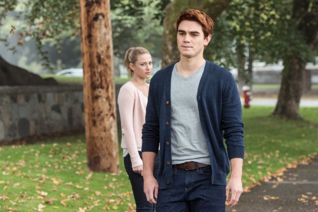 Lili Reinhart as Betty Cooper and KJ Apa as Archie Andrews.