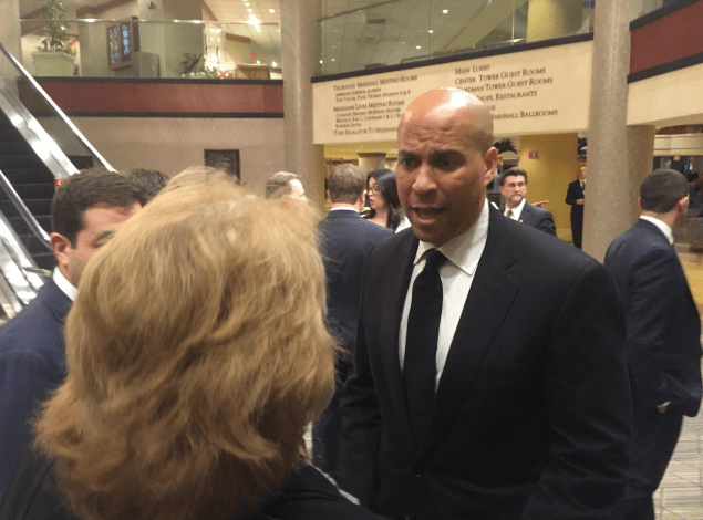U.S. Senator Cory Booker weighed in on the resignation of one of President Donald Trump's key advisors at the reception for the N.J. Chamber of Commerce's annual "Walk to Washington."