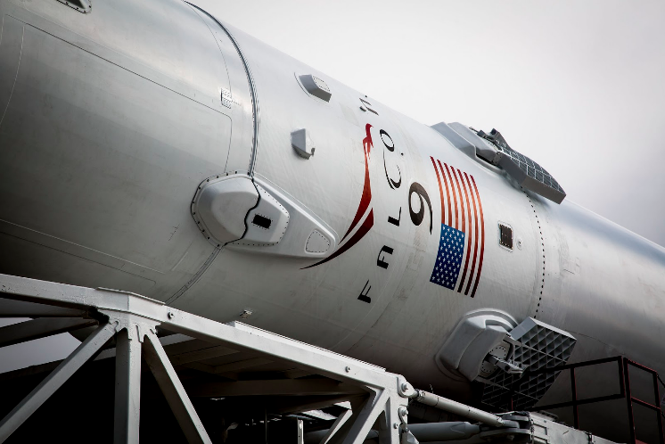 A SpaceX Falcon 9 rocket.