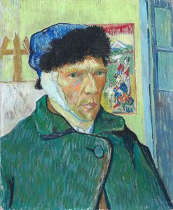 Van Gogh's self-portrait with bandaged ear.