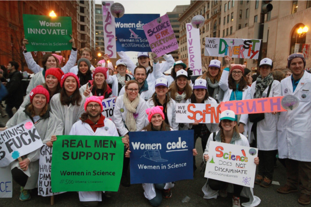 Members of 500 Women Scientists took part in last month's Women's Marches.