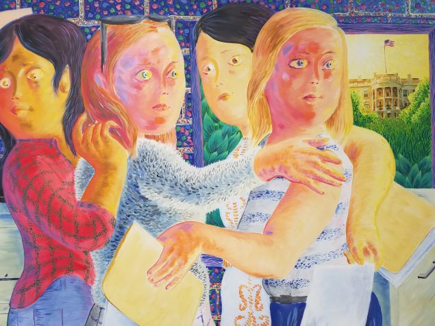 Detail of a work by Josh Mannis, shown by Galerie Eric Hussenot.