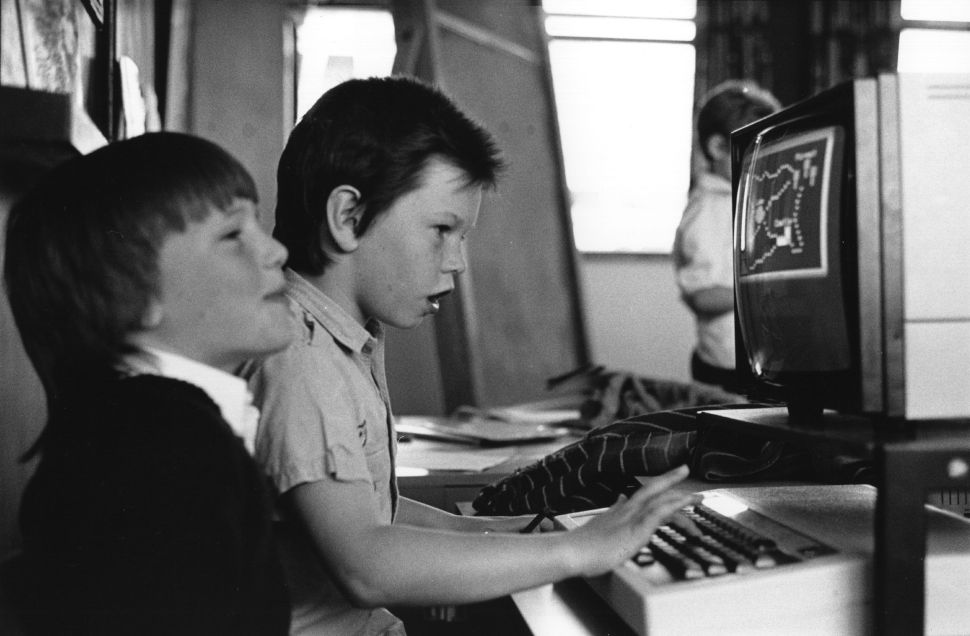 Two pupils at Hardwicke School in Herefordshire using a computer terminal, June 1987. (Photo by Steve Eason/Hulton Archive/Getty Images)