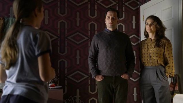 Holly Taylor as Paige Jennings, Matthew Rhys as Philip Jennings and Keri Russell as Elizabeth Jennings.