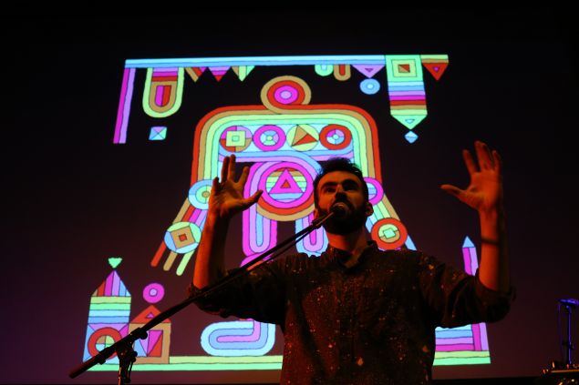 Adam Shatz with Landlady at the release party for "The World is a Loud Place" at House of Yes on January 25.