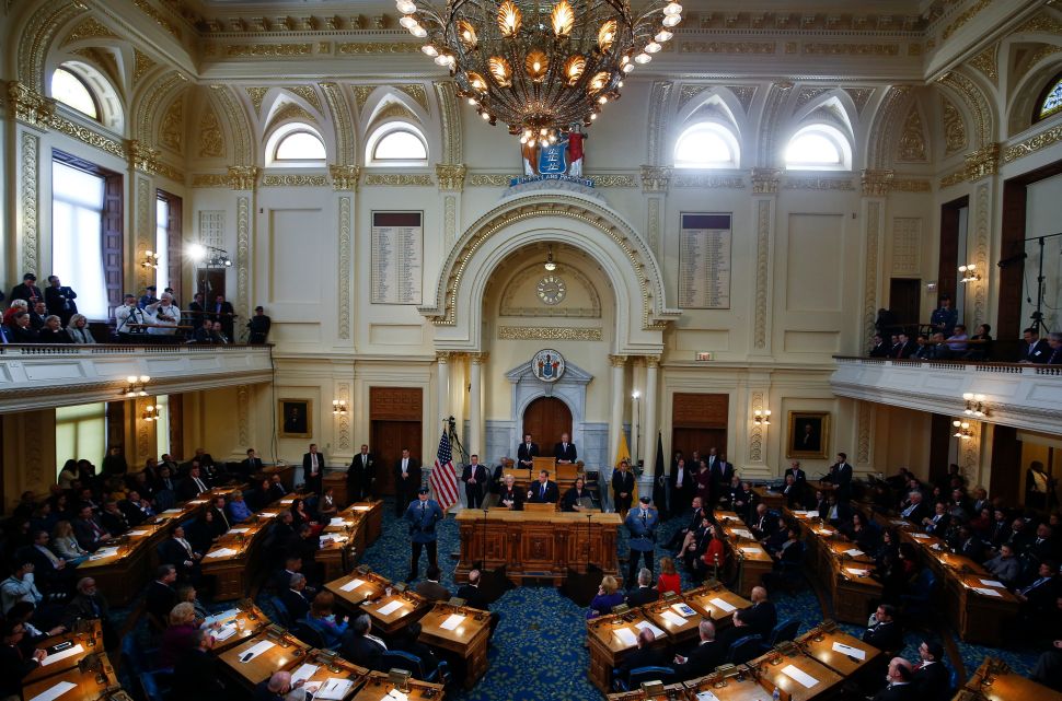 The Assembly chamber in the New Jersey statehouse.