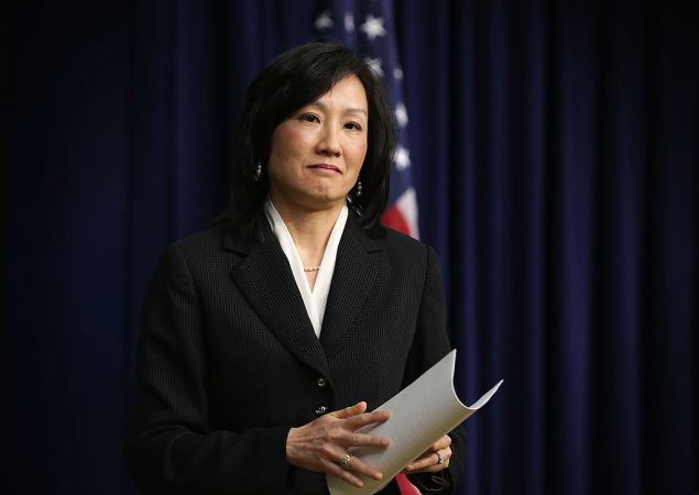 WASHINGTON, DC - FEBRUARY 20: Deputy director of the Patent and Trademark Office Michelle Lee during an event on the patent system February 20, 2014 at the South Court Auditorium of the Eisenhower Executive Office Building in Washington, DC. The event was to discuss the administration's "commitment to strengthening the patent system to ensure it encourages innovation and invention, inspires and rewards creativity, drives investment, and spurs job creation." (Photo by Alex Wong/Getty Images)