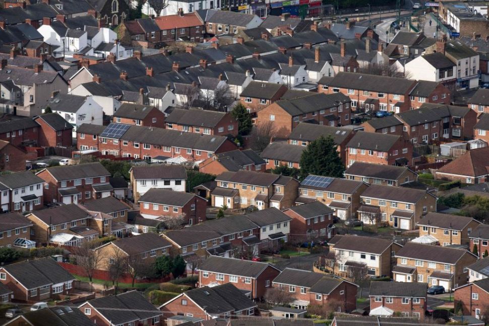 Residential properties are seen from the top of the outcrop Eston Nab overlooking Middlesbrough, northern England on March 8, 2017. / AFP PHOTO / OLI SCARFF (Photo credit should read OLI SCARFF/AFP/Getty Images)
